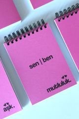 SEVGİLİLER GÜNÜNE ÖZEL ÜÇLÜ NOT DEFTERİ SETİ PEMBE