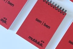 SEVGİLİLER GÜNÜNE ÖZEL ÜÇLÜ NOT DEFTERİ SETİ KIRMIZI