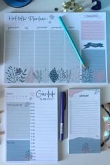 ADAÇAYI 3LÜ PLANLAYICI SET(Haftalık-Günlük-Not defteri)