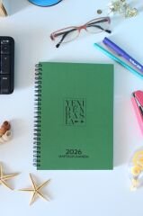 YENİDEN BAŞLA BASİC AJANDA 2026 HAFTALIK AJANDA DOKULU SERİ AÇIK YEŞİL