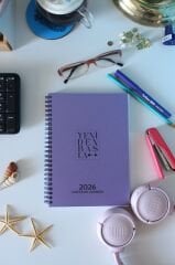 YENİDEN BAŞLA BASİC AJANDA 2026 HAFTALIK AJANDA METALİK SERİ METALİK MOR