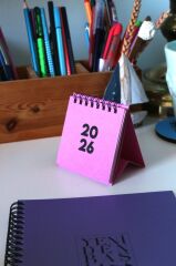 2026 MİNİ TAKVİM (11 RENK) METALİK PEMBE