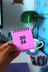 2026 MİNİ TAKVİM (11 RENK) METALİK PEMBE
