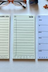 MİNİ PLANLAYICI 3LÜ SET (BUGÜN-BU HAFTA-ALIŞVERİŞ LİSTESİ) (5 RENK) SET 1- YEŞİL-SARI-MOR