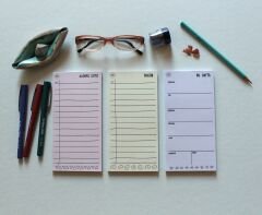MİNİ PLANLAYICI 3LÜ SET (BUGÜN-BU HAFTA-ALIŞVERİŞ LİSTESİ) (5 RENK) SET5 -SARI-PEMBE-MOR