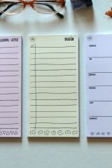 MİNİ PLANLAYICI 3LÜ SET (BUGÜN-BU HAFTA-ALIŞVERİŞ LİSTESİ) (5 RENK) SET5 -SARI-PEMBE-MOR