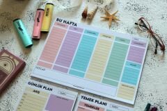 GÖKKUŞAĞI PLANLAYICI SET 1 (HAFTALIK - GÜNLÜK - YEMEK PLANLAYICI)