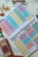 GÖKKUŞAĞI PLANLAYICI SET 1 (HAFTALIK - GÜNLÜK - YEMEK PLANLAYICI)
