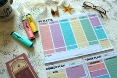 GÖKKUŞAĞI PLANLAYICI SET 1 (HAFTALIK - GÜNLÜK - YEMEK PLANLAYICI)