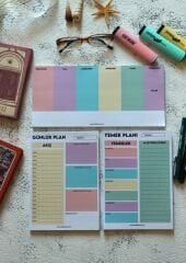 GÖKKUŞAĞI PLANLAYICI SET 2 (HAFTALIK - GÜNLÜK - YEMEK PLANLAYICI)